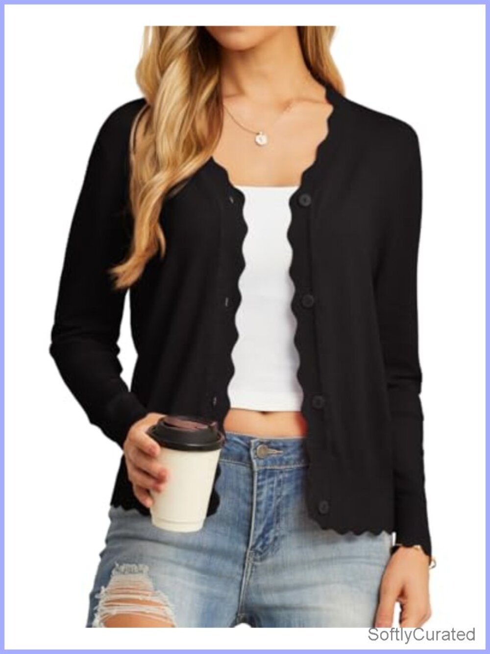 Women's Long Sleeve V-Neck Button Down Cardigan Knit Sweater Shrug